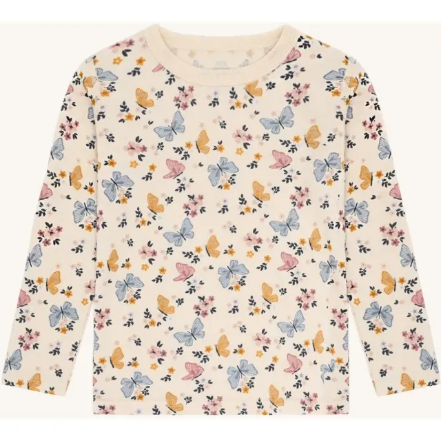 Hust & Claire HCAwo Butterfly uldbluse Off White merino