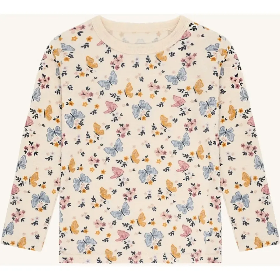 Hust & Claire HCAwo Butterfly uldbluse Off White merino