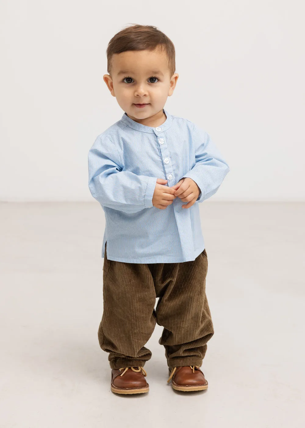 MarMar Totoro skjorte Azure Water Stripe poplin