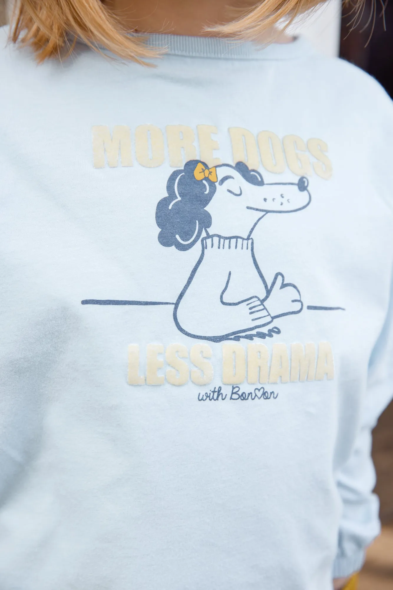 Bonton Patch Dogs T-shirt til børn blå bomuld