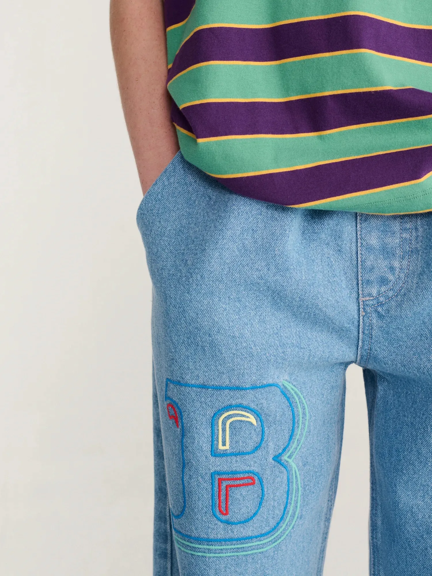 Bobo Choses Embossed denimbukser 4-5 år blå