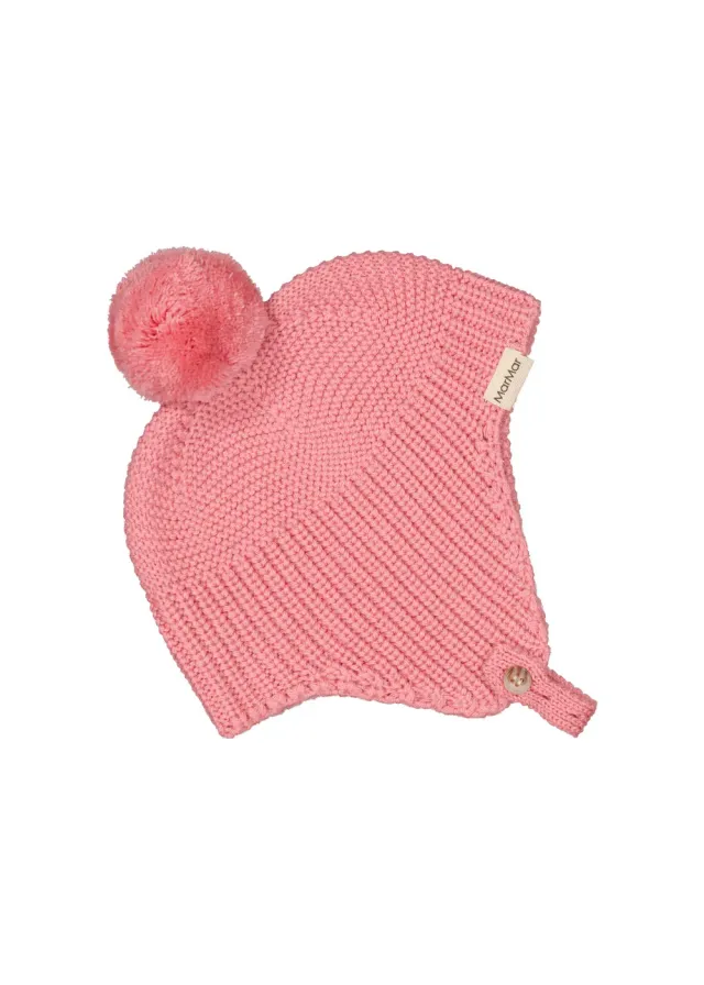 MarMar Aly Pompom strikhue Raspberry uldblanding