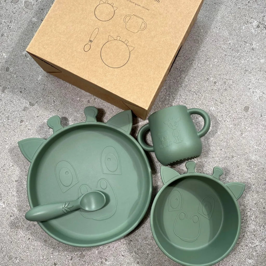 nuuroo Lykke silikone spisesæt 4 stk Dusty Green