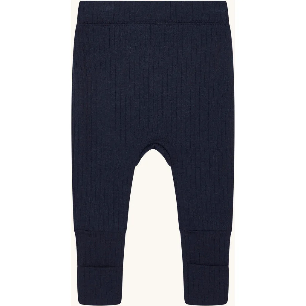 Hust & Claire Gils Pointelle leggings More Navy uld silke