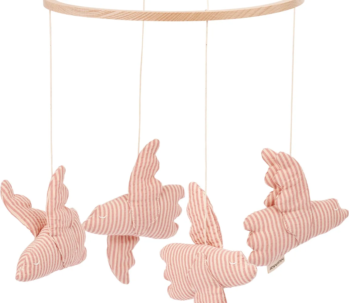 MarMar Mobile Birds uro Soft Cheek Stripe økologisk bomuld