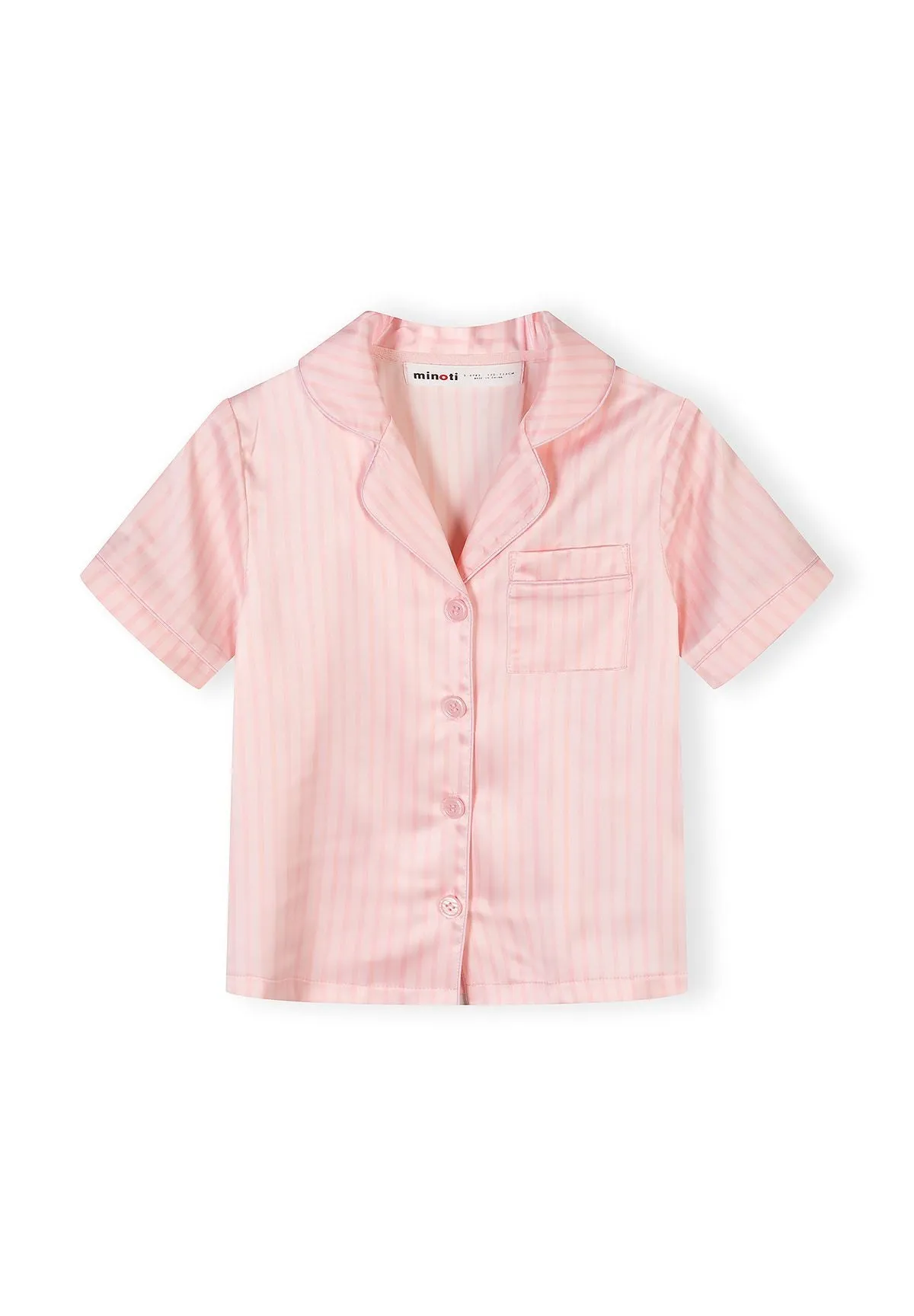 Minoti satin pyjamas rosa stribet polyester