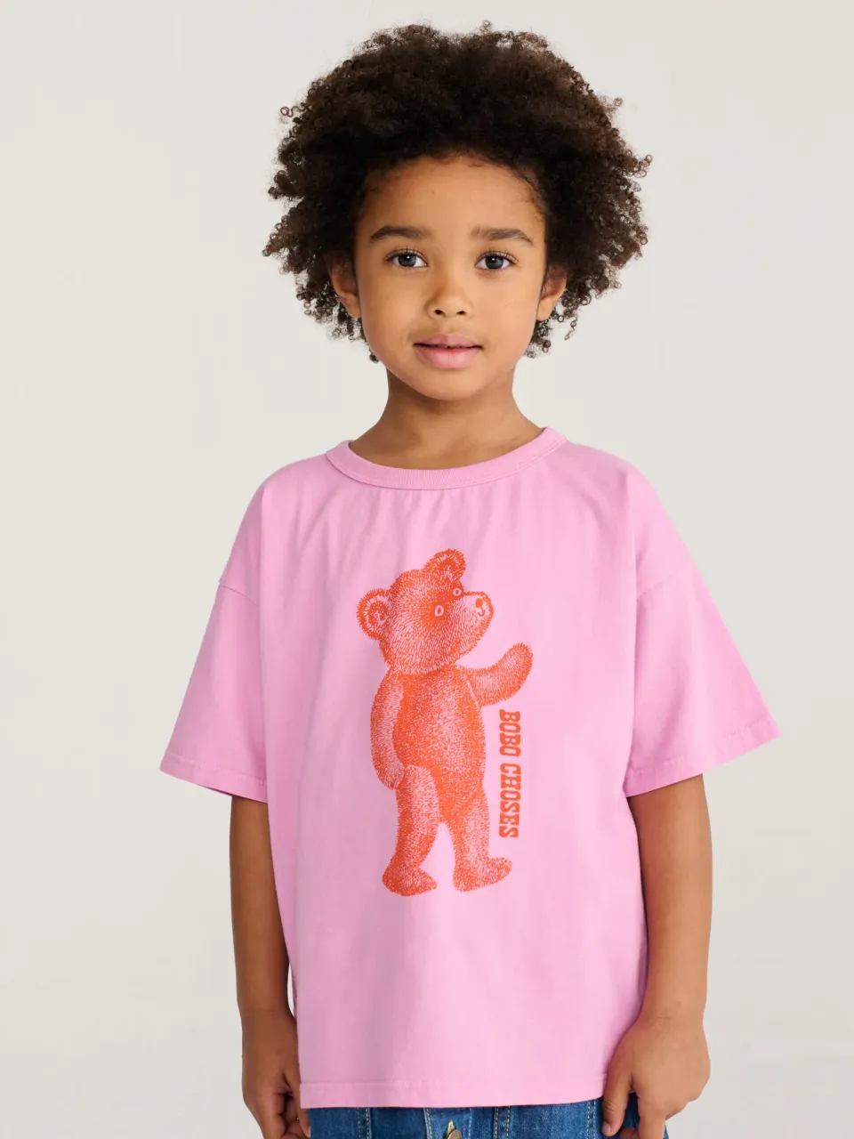 Bobo Choses Softpaw Monster t-shirt lyserød økologisk bomuld