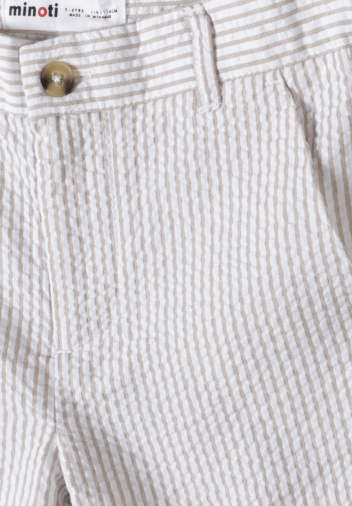 Minoti 44619 habitshorts dreng sand stribet bomuld