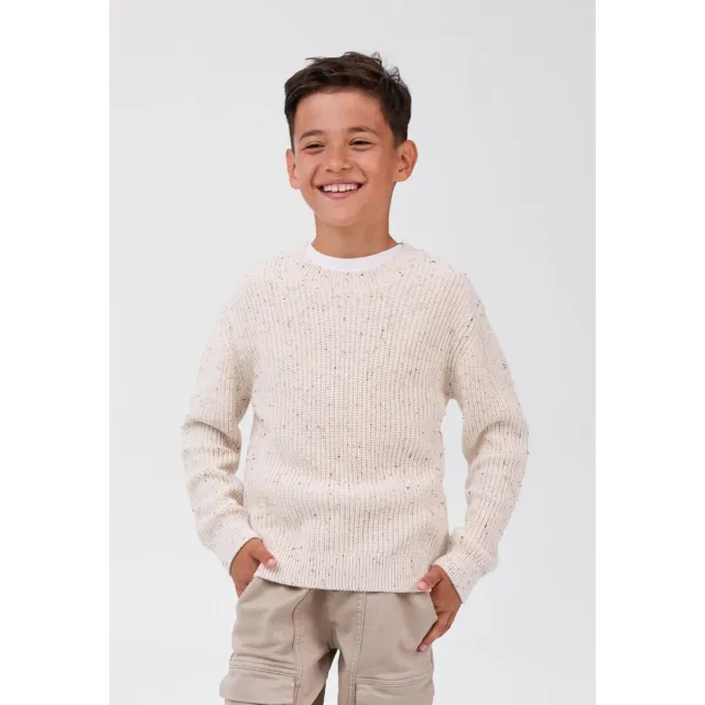 Minoti 45574 pullover beige rib til drenge