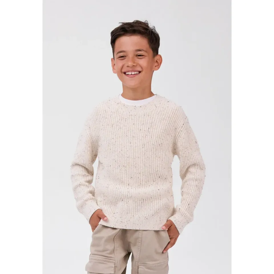 Minoti 45574 pullover beige rib til drenge