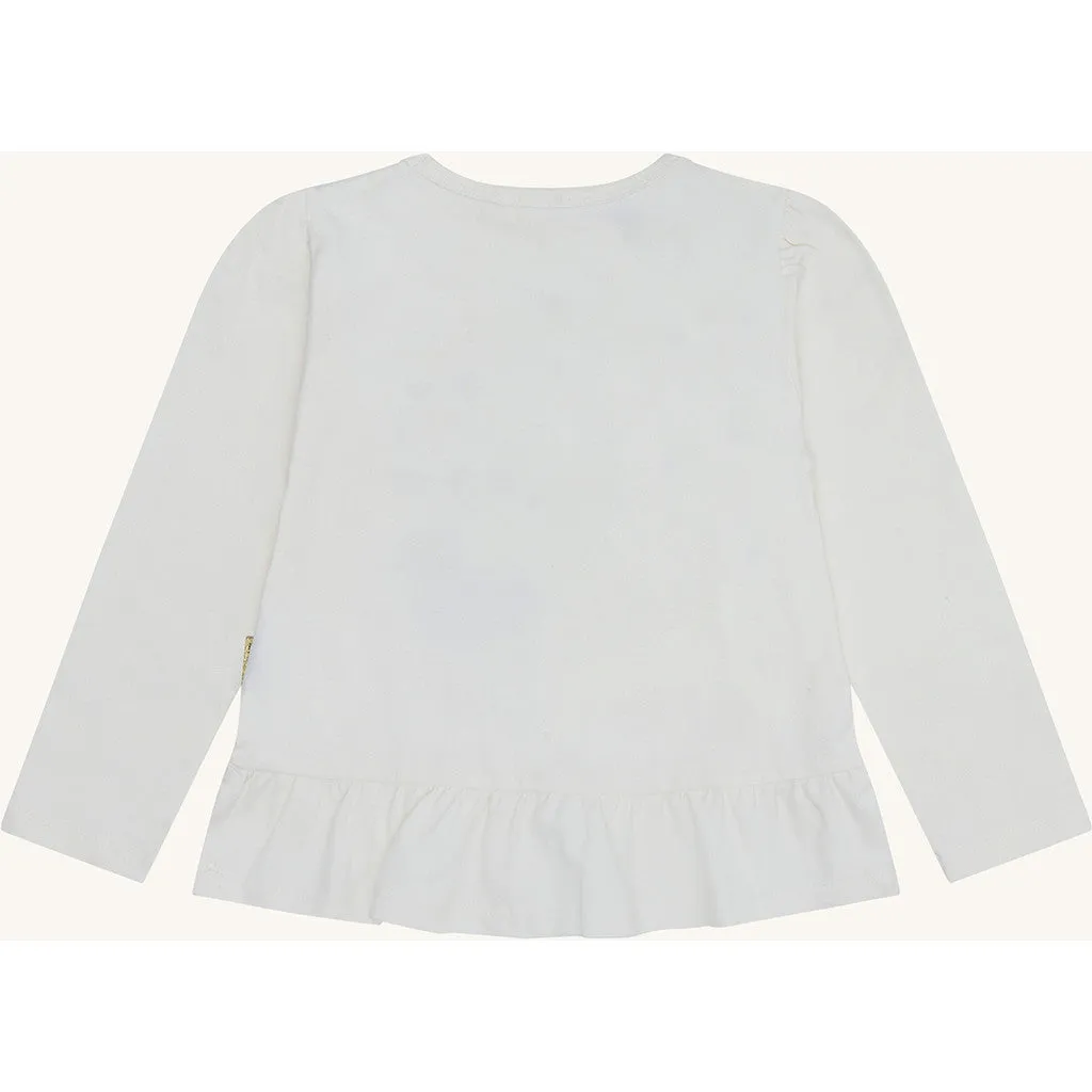 Hust & Claire Alma Heart Letter bluse Sugar bomuld