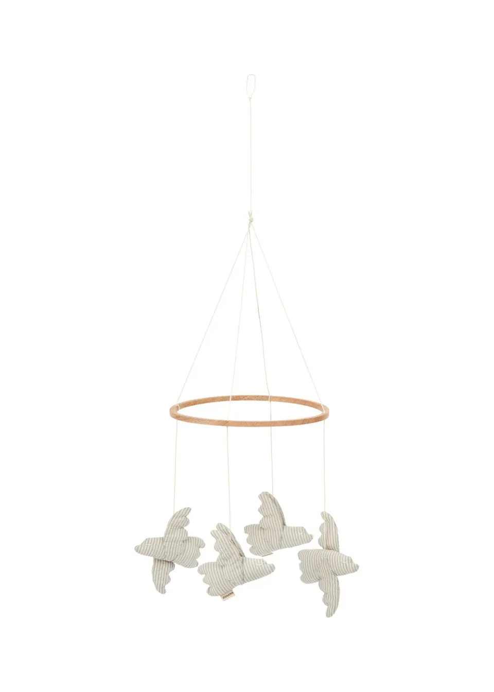 MarMar Mobile Birds uro Blue Stone Stripe økologisk bomuld