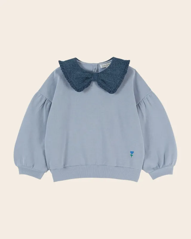 Emile et Ida Col Denim sweatshirt blå bio
