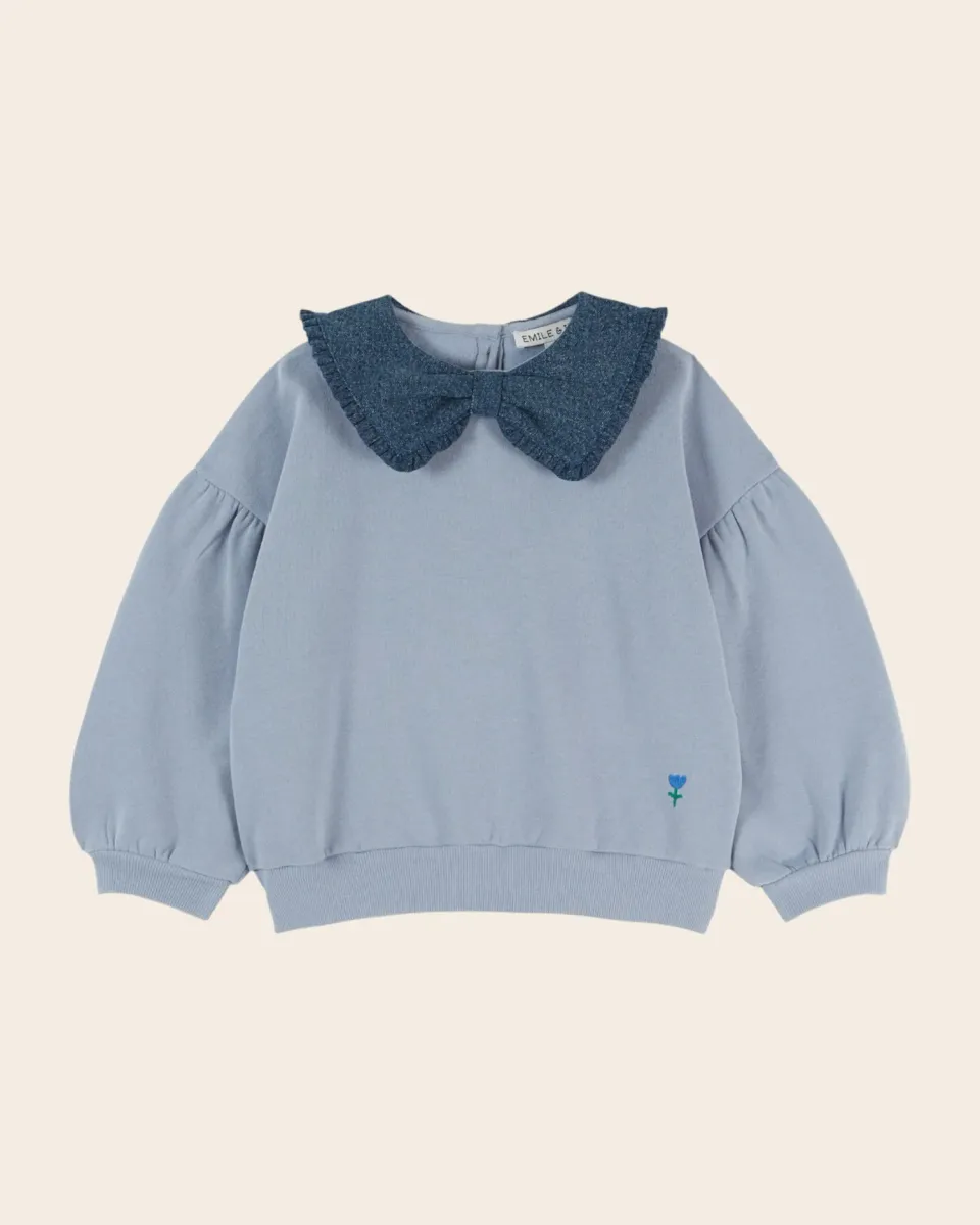 Emile et Ida Col Denim sweatshirt blå bio
