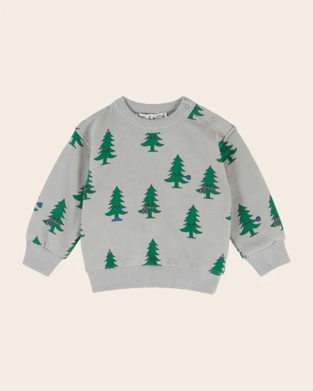 Emile et Ida Koala Sapin sweatshirt grå grantræer