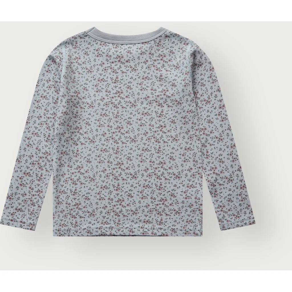 Hust & Claire Abba Tiny langærmet bluse A Bit Blue uld