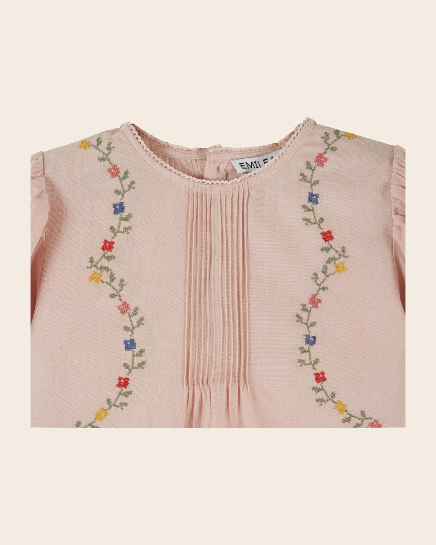Emile et Ida Guirlande bluse rosa korssting