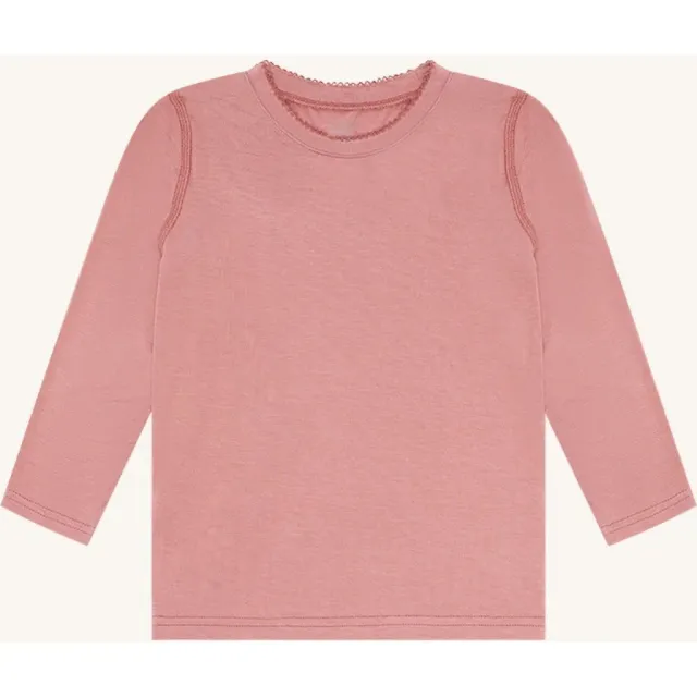 Hust & Claire Austin Solid langærmet bluse Old Rosie bambus