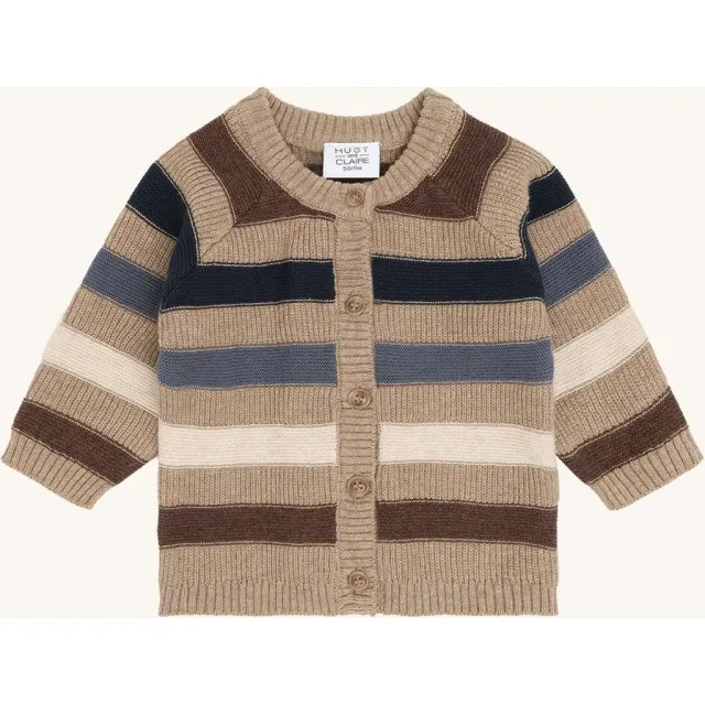 Hust & Claire HCCall cardigan Biscuit stribet økologisk