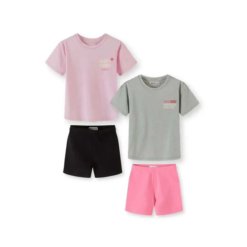 Minoti 44853 sæt grå med cykelshorts 4 dele