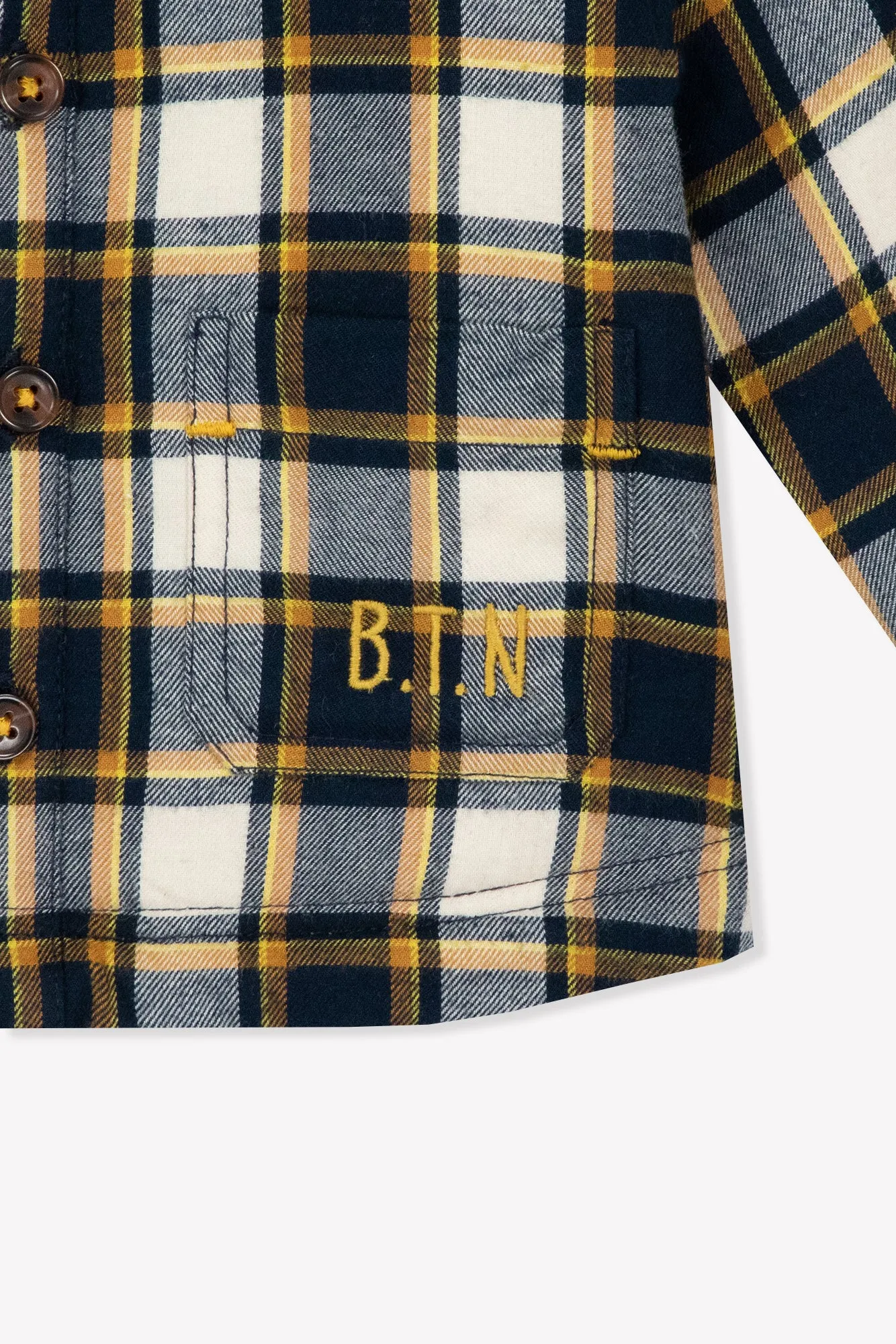 Bonton Piloti Carreau Fish overskjorte ternet bomuld