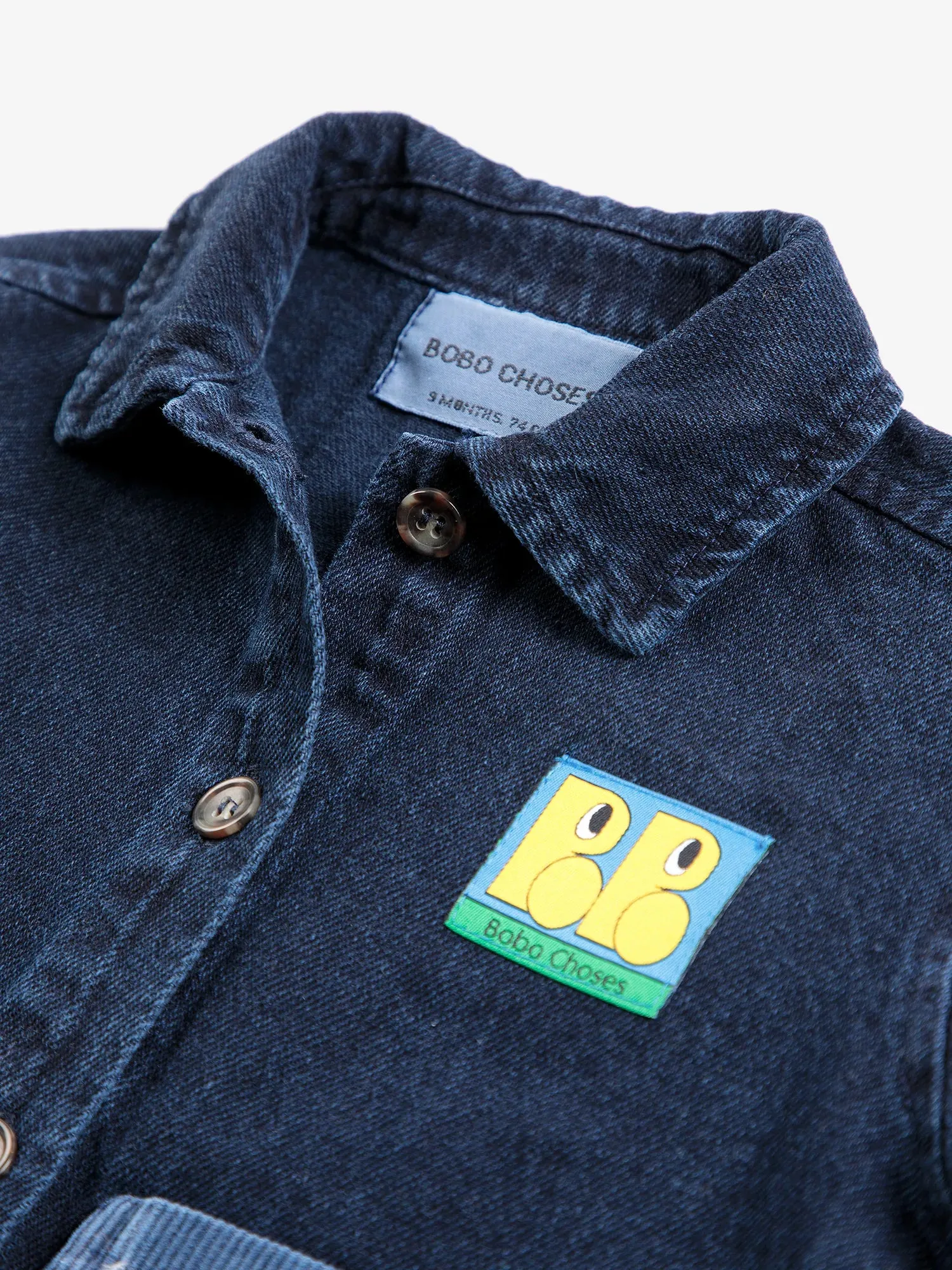 Booo Bo Choses Tag denimskjorte midnatsblå baby