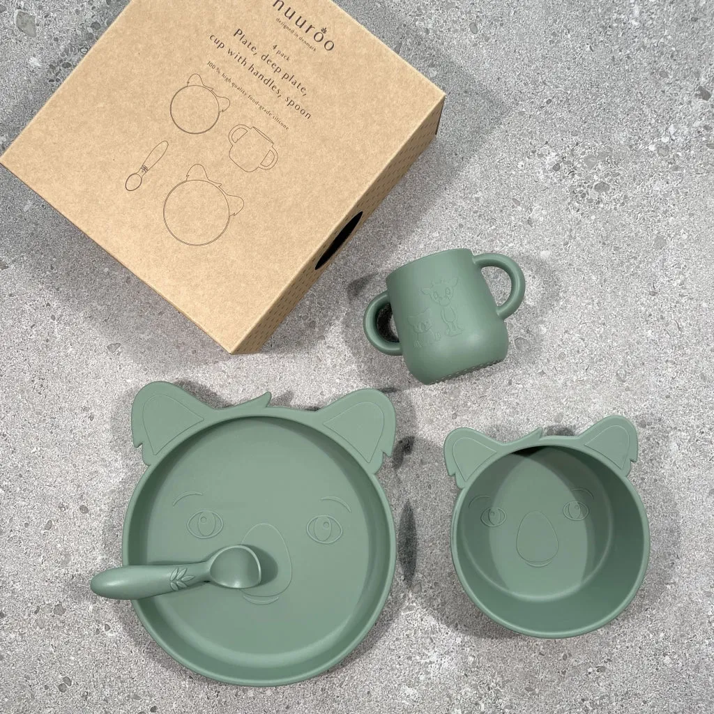 nuuroo Lykke servicesæt silikone dusty green 4-pak