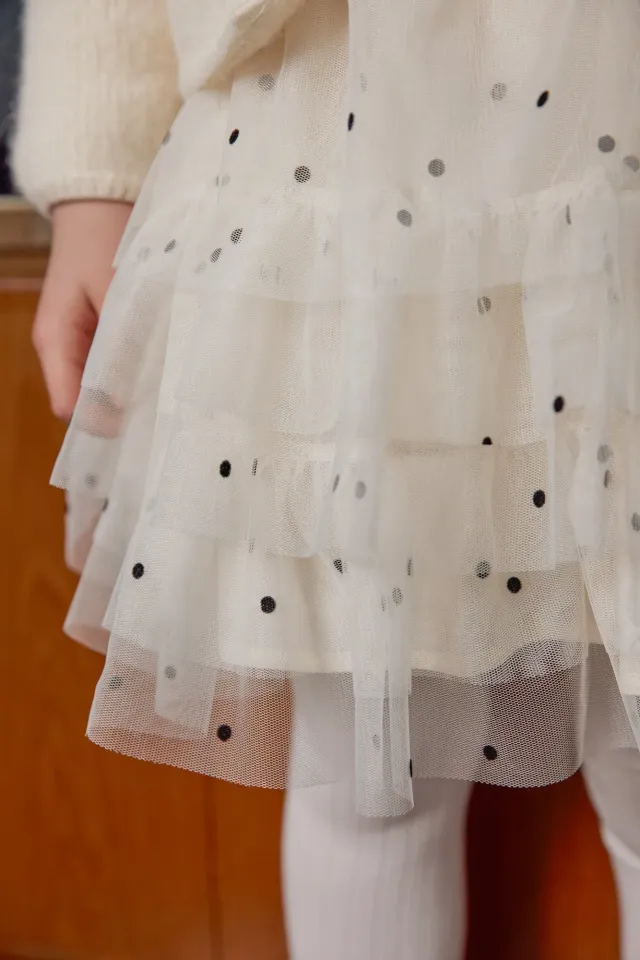 Bonton Tutu Milk nederdel tyl prikket tylskørt