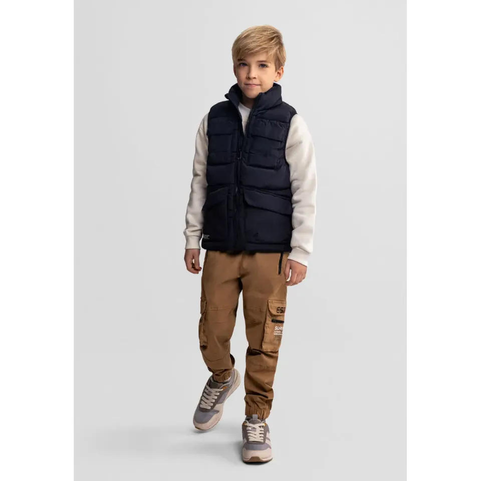 Minoti 44612 Steppvest til drenge sort nylon