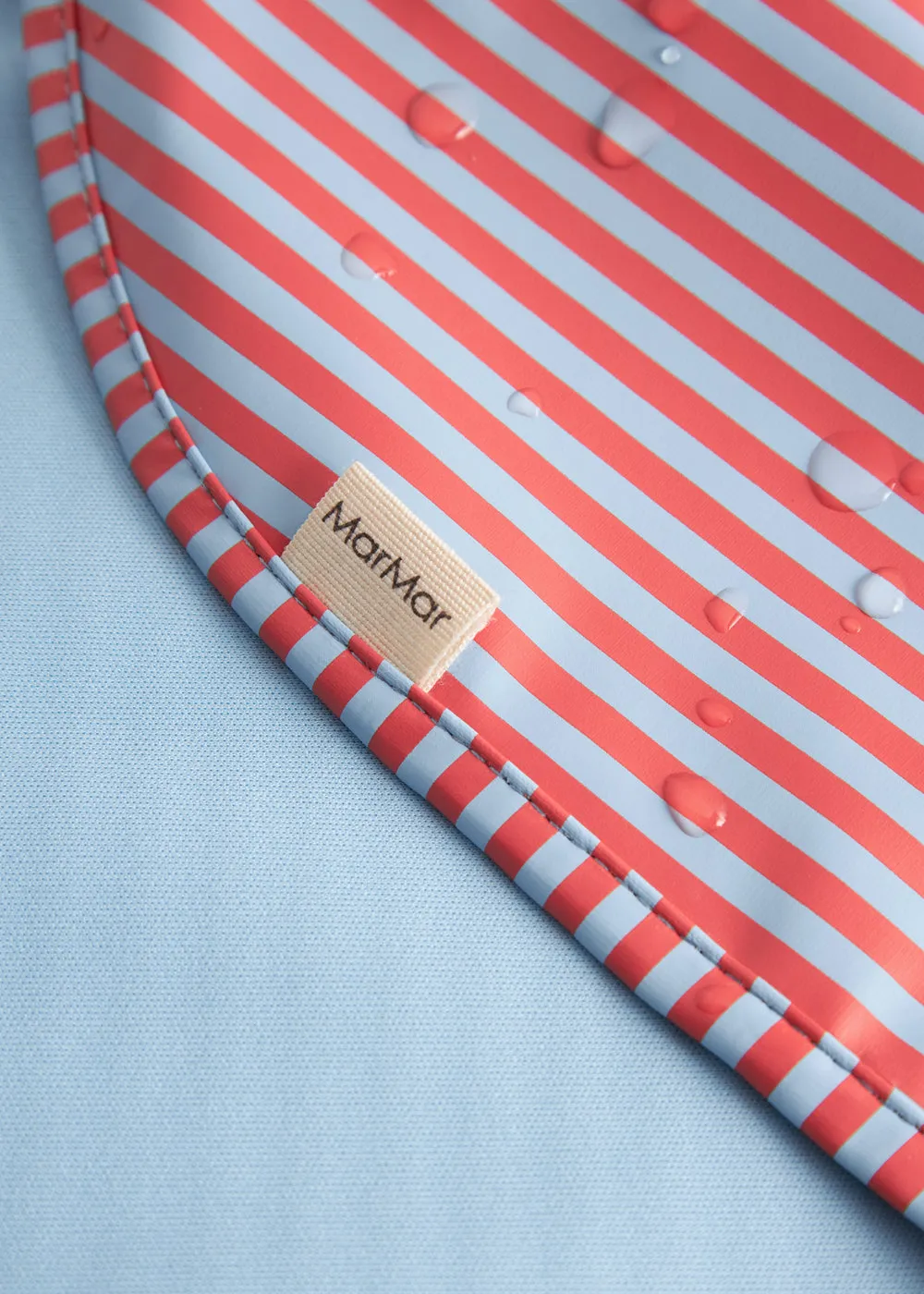 MarMar Bib Long hagesmæk Blue Red Stripes vandafvisende