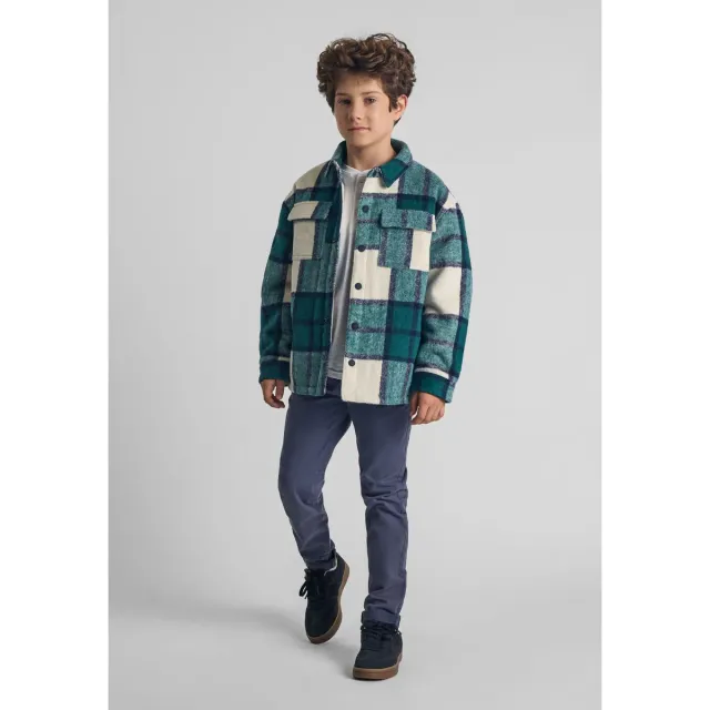 Minoti 43299 skjortejakke grønternet polyester