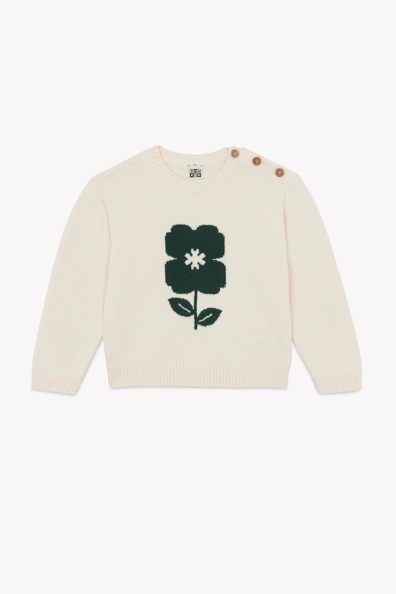 Bonton Misty Flower striktrøje mouton 4A blomst