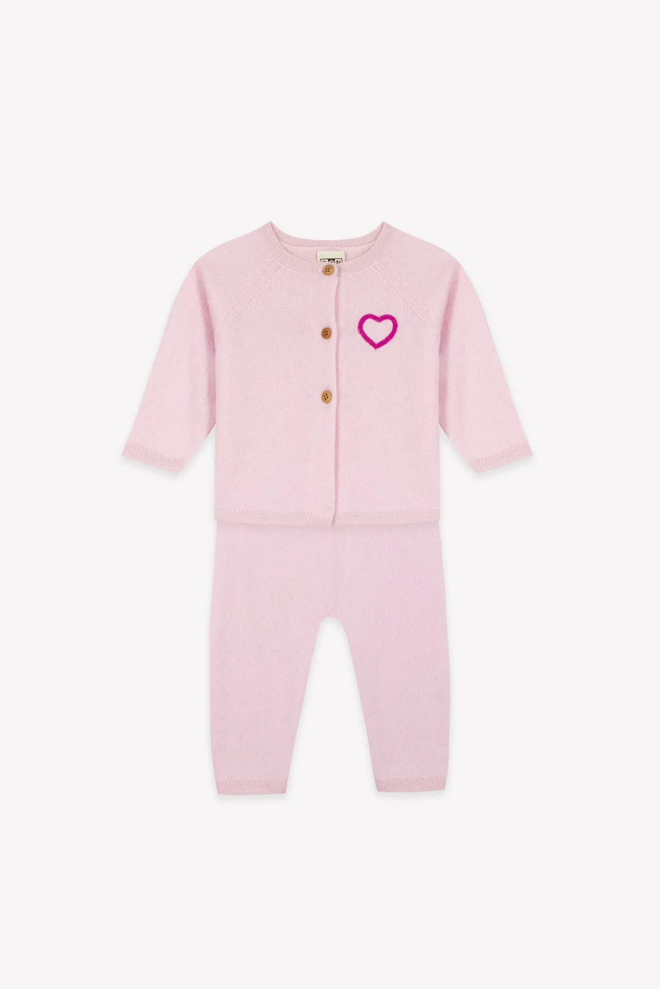 Bonton Cachens sæt rosa kashmir 3M-3A