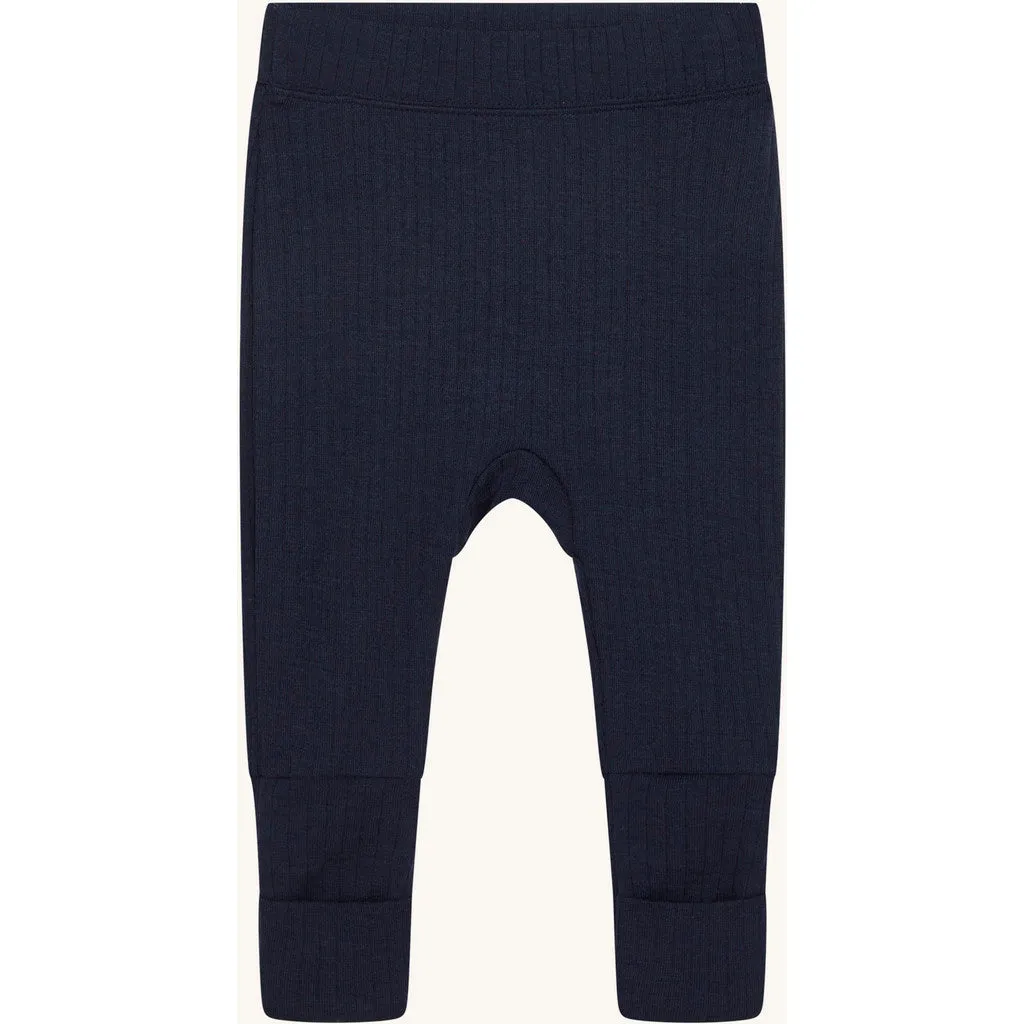 Hust & Claire Gils Pointelle leggings More Navy uld silke