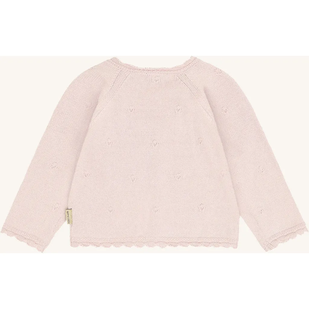 Hust & Claire Cilja Pointelle cardigan Hushed Pink økologisk