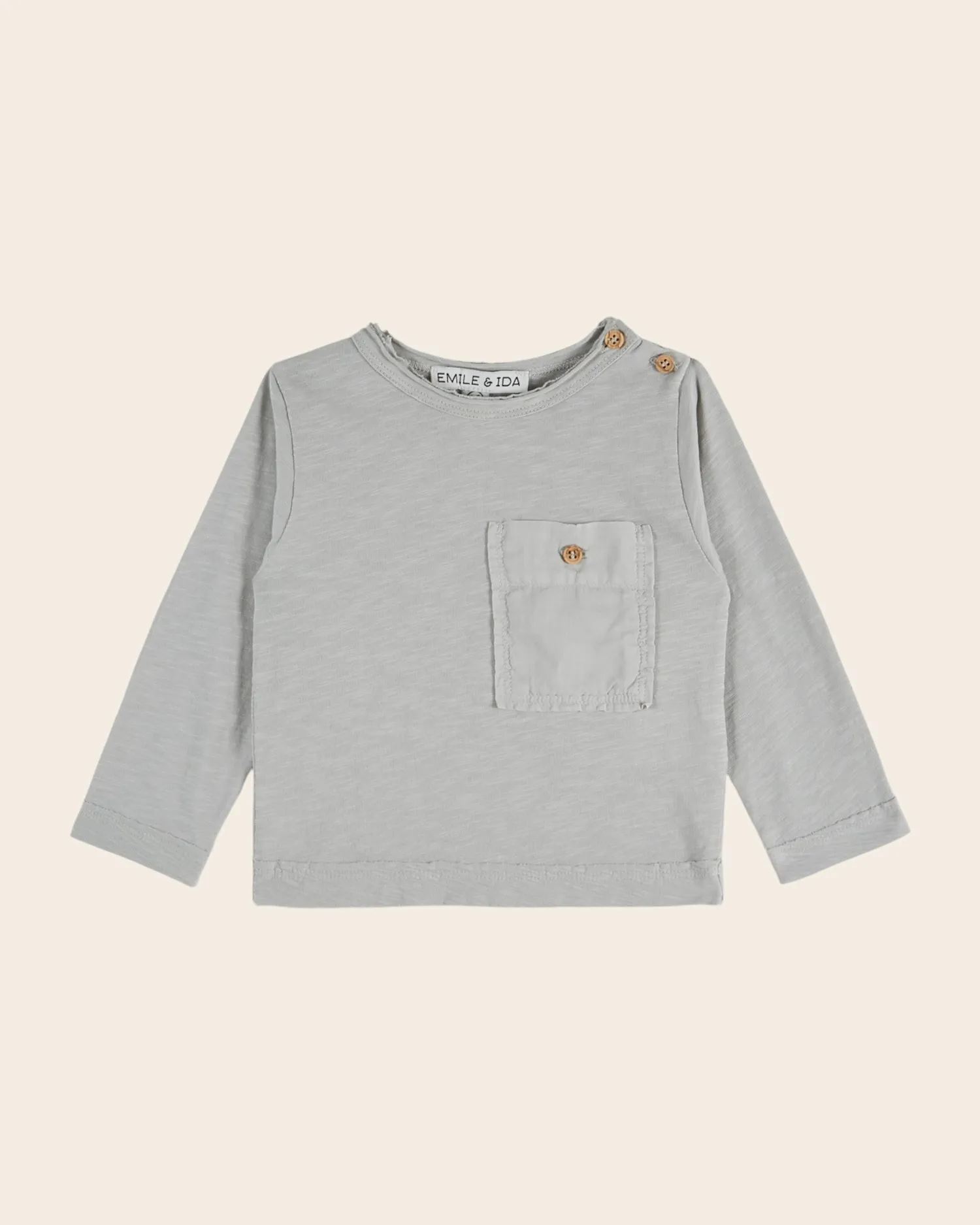 Emile et Ida Koala t-shirt grå langærmet lomme