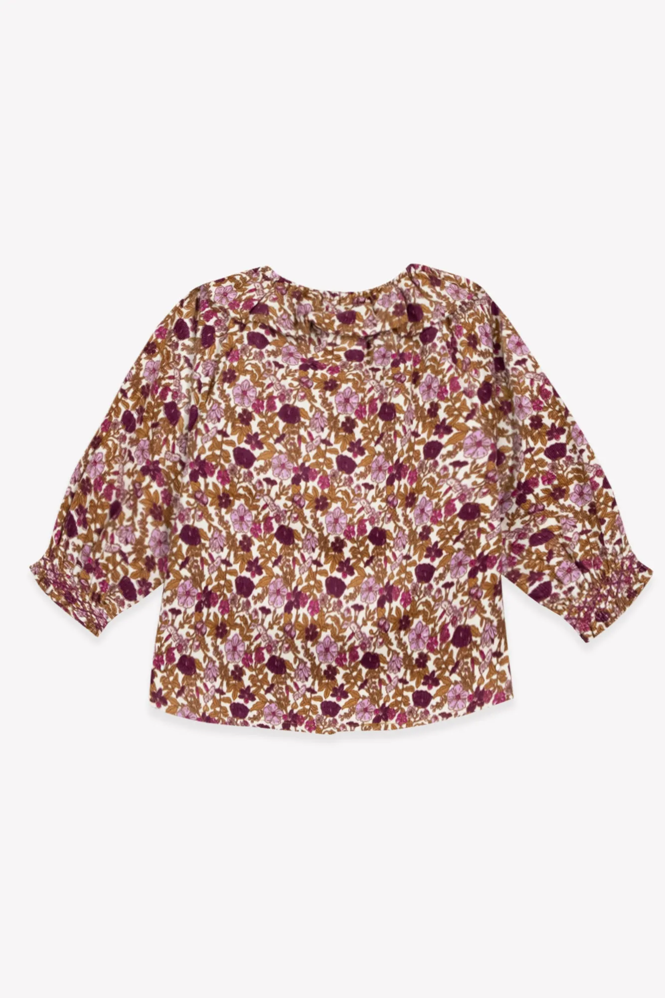 Bonton Solane Flowers Velours bluse blomstret fløjl