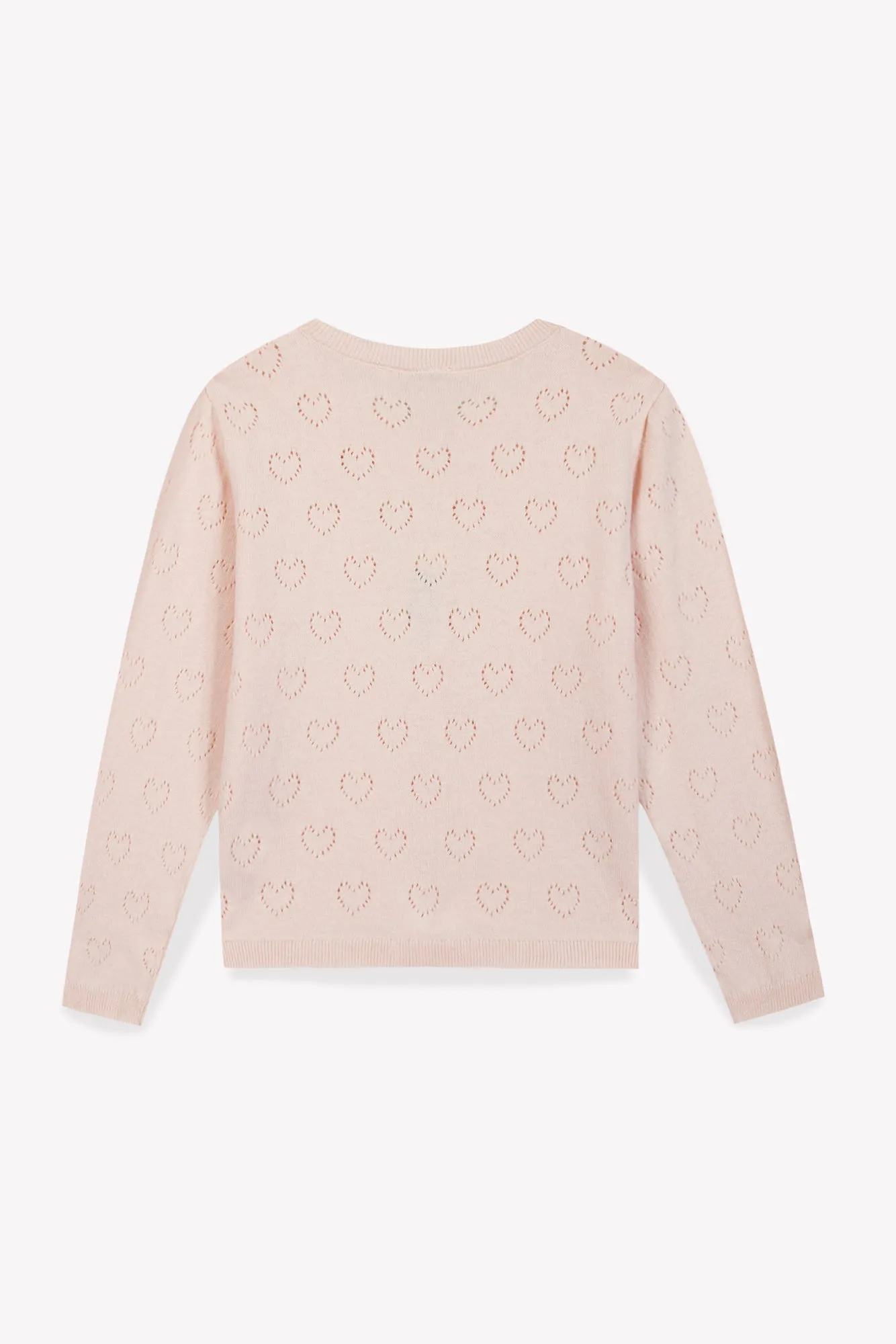 Bonton Lilou cardigan lyserød hjerter bomuld