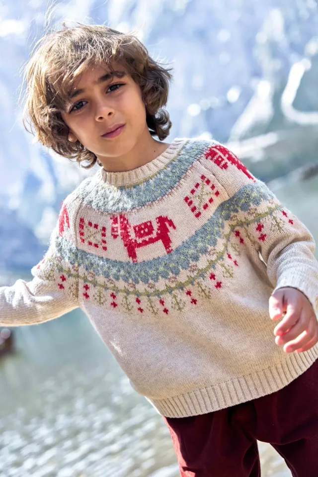 Bonton Mychristmas Mouton pullover ecru dyr