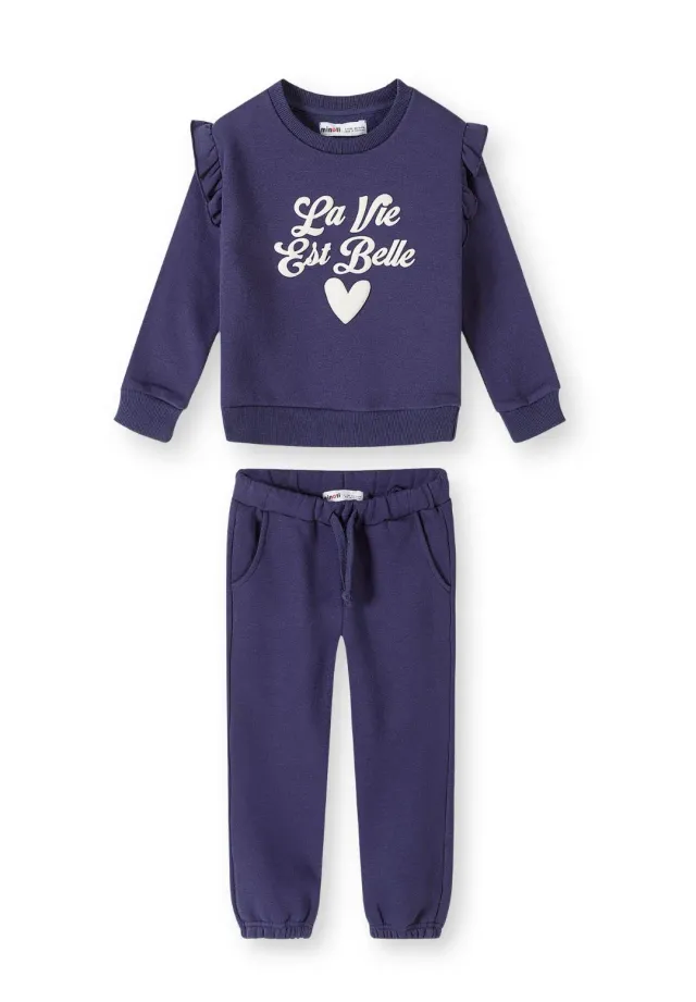 Minoti 45421 sweatsoet navy hjerte piger