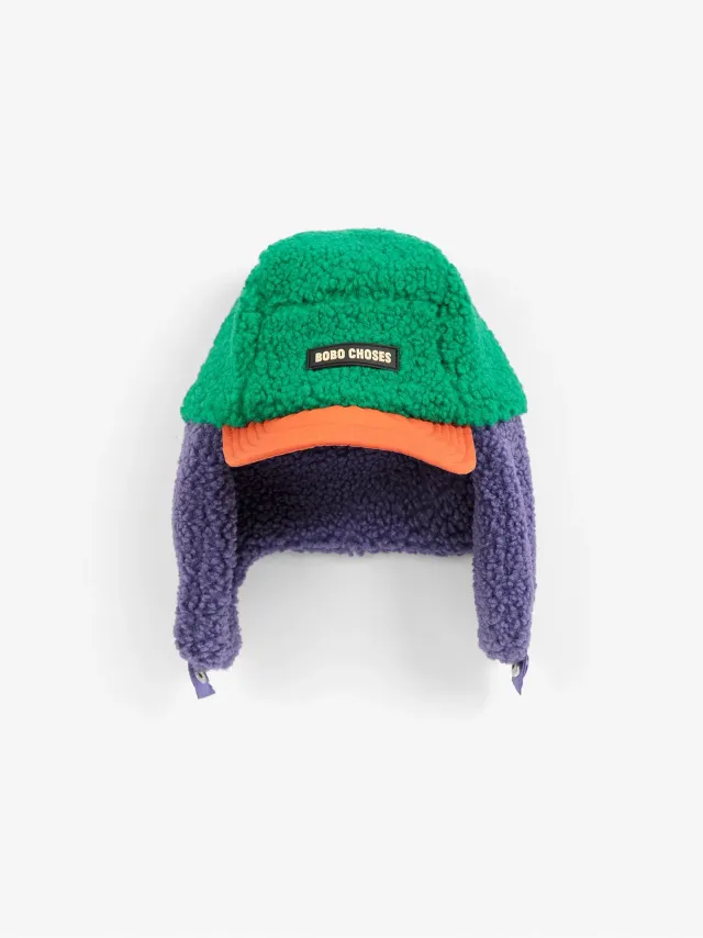Bobo Choses Color Block Sheepskin Chapka Multifarvet