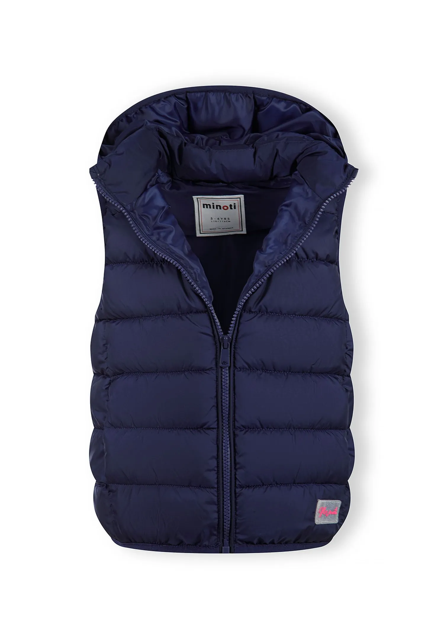 Minoti 40317 vest til piger mørkeblå quiltet