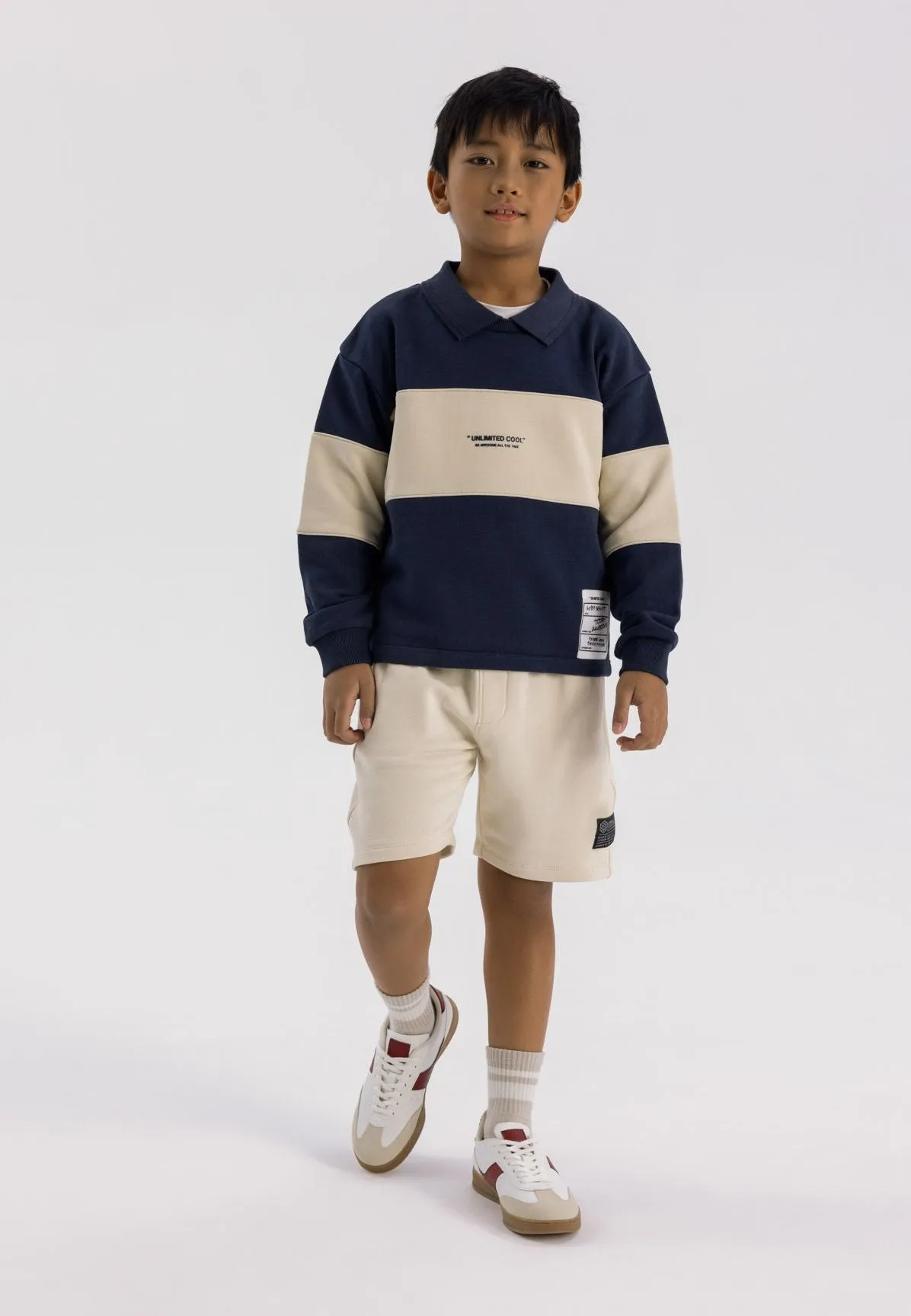 Minoti 42553 sweatshirt marine colourblock til drenge