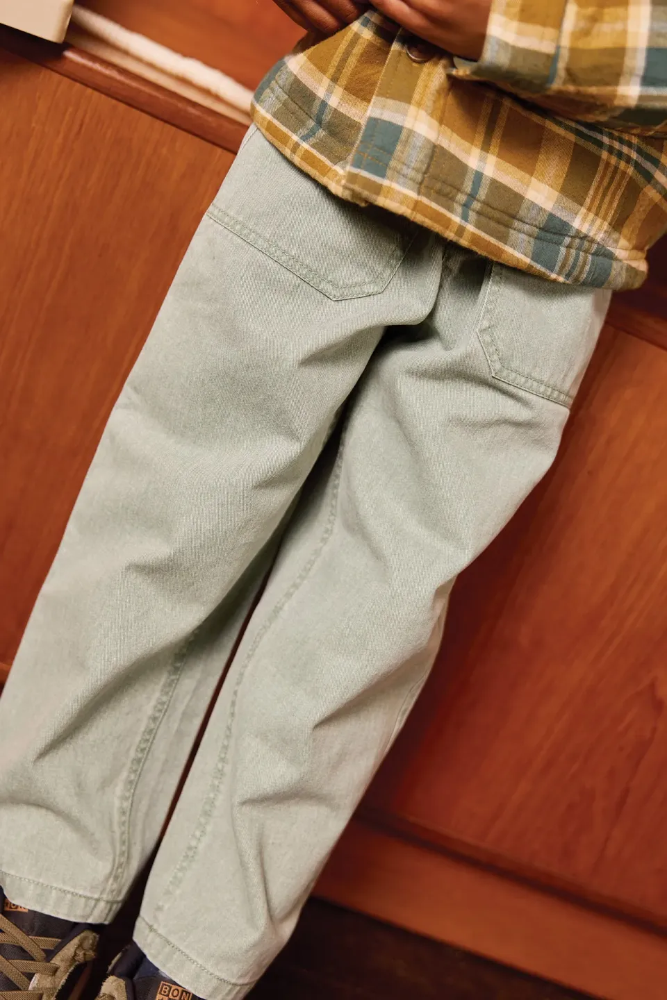 Bonton Pollen børnejeans kaki bomuld