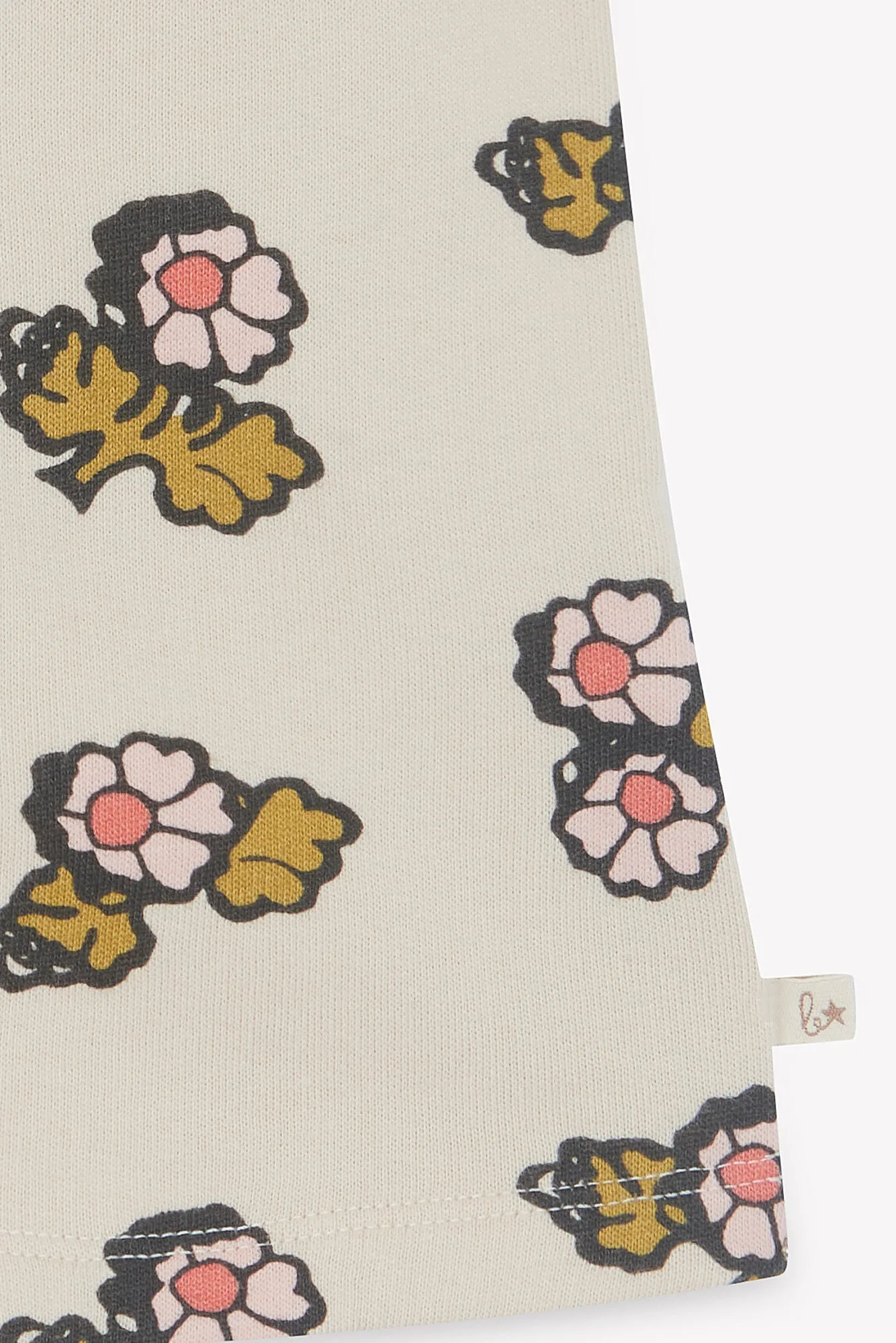 Bonton Smilydress kjole blomstret bomuld ecru