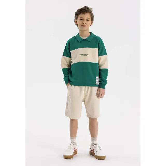 Minoti 42553 sweatshirt til drenge grøn polo