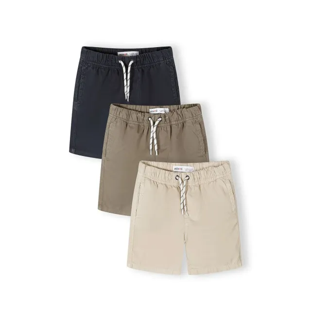 Minoti 44929 shorts 3-pak beige navy oliven 128