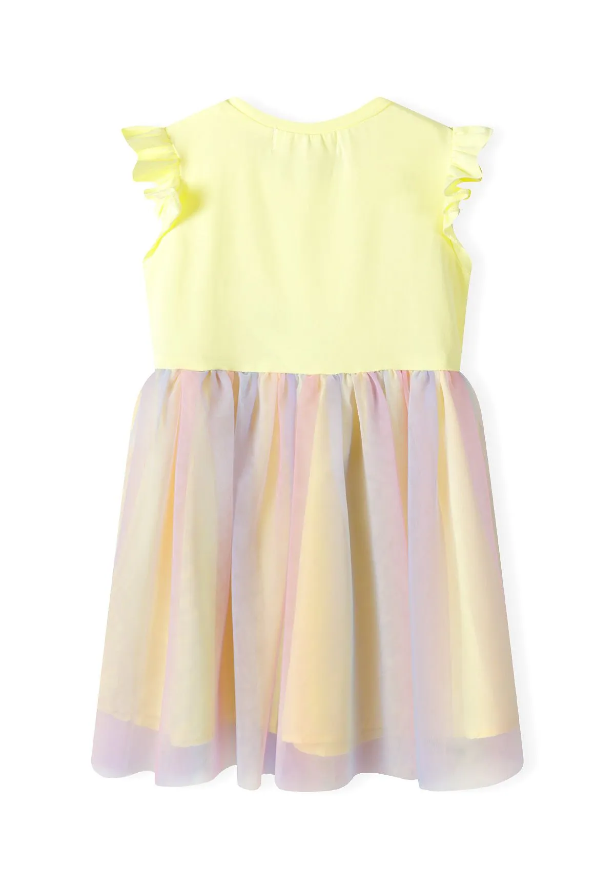 Minoti 40602 kjole gul jersey bomuld