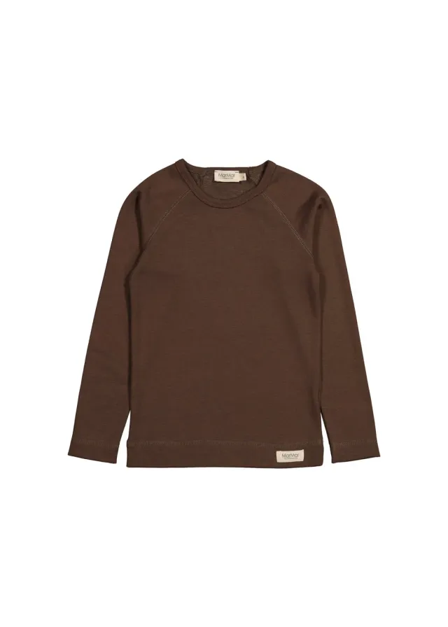 MarMar Copenhagen Base Tee LS t-shirt Deep Choco baselayer