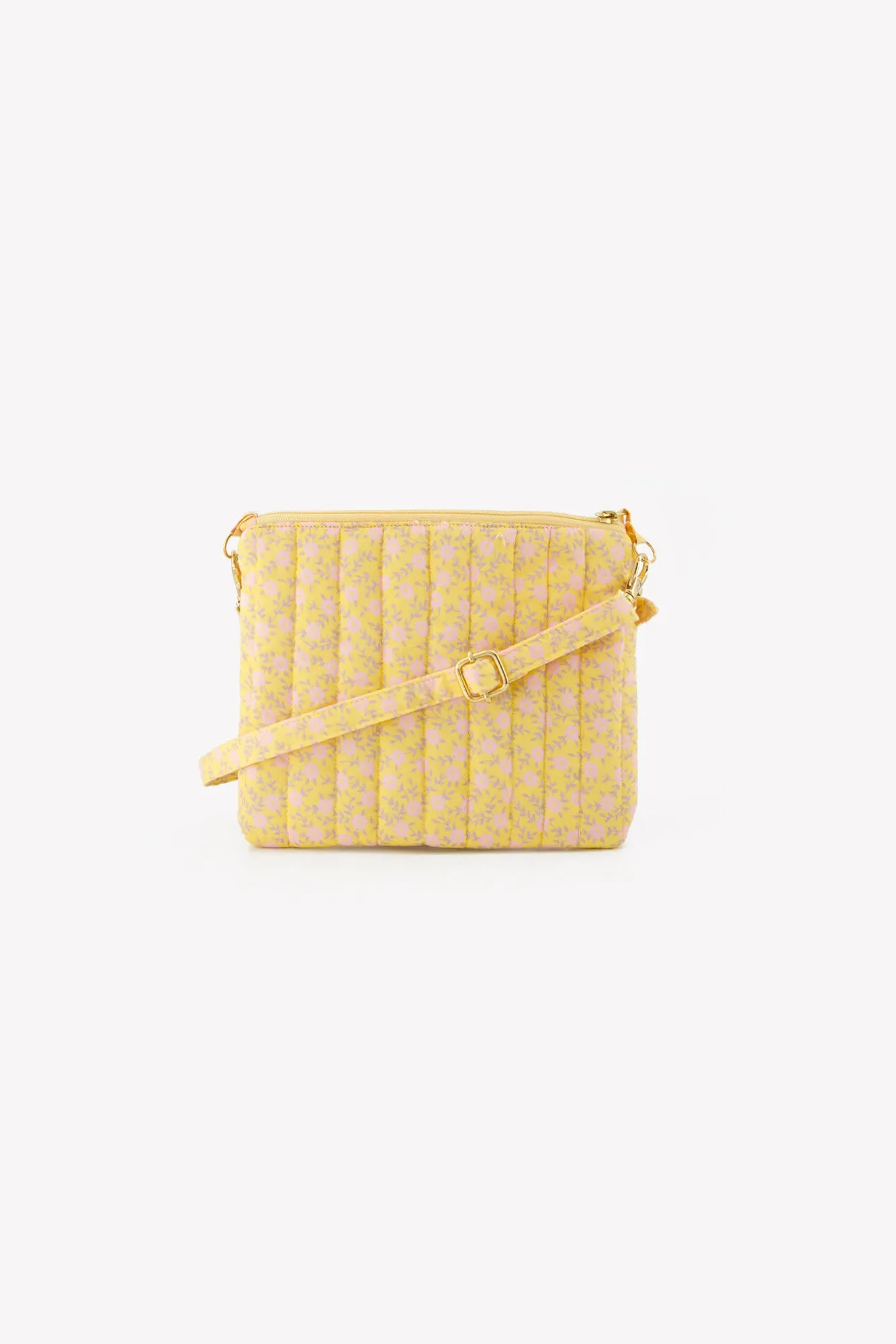 Bonton Telma skuldertaske Foulfleur gul 100% bomuld
